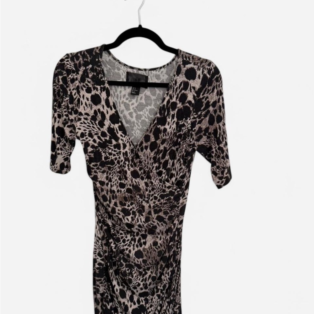 Leopard Print V-Neck Dress